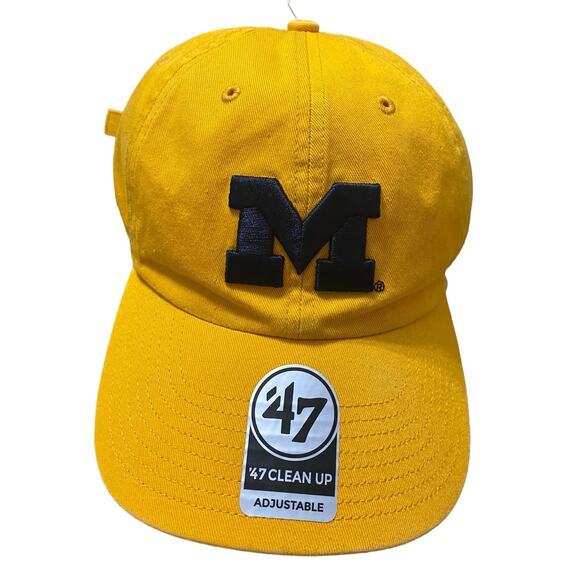 Michigan U of M College Baseball Hat OSFM Adjustable Maize Blue NEW License Cap - Picture 1 of 11
